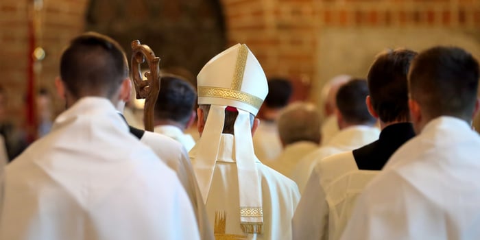 Bishop attending mass